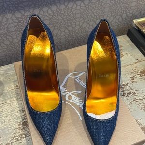 Brand new in box never worn Denim heels